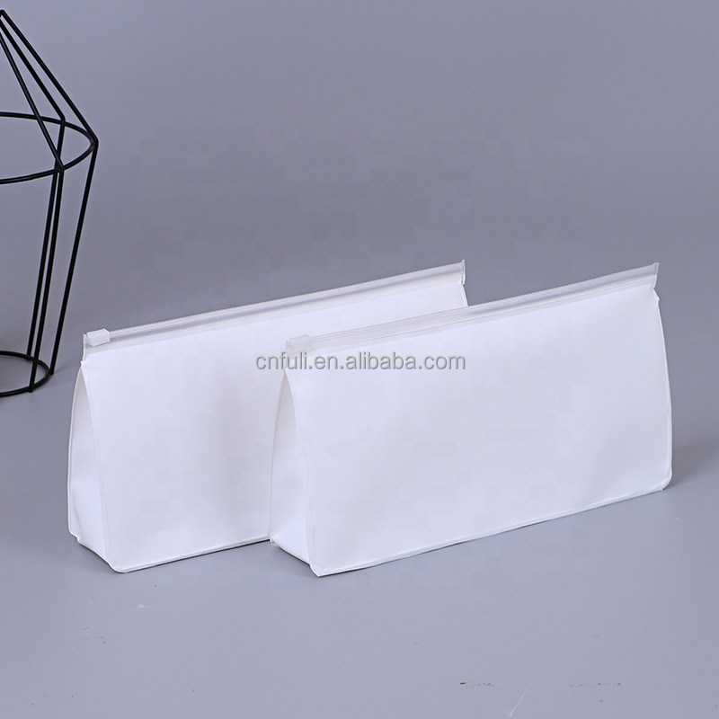 Cute Cosmetic Zipper Bag Clear Portable Frosted EVA Toiletries Plastic Zip Lock